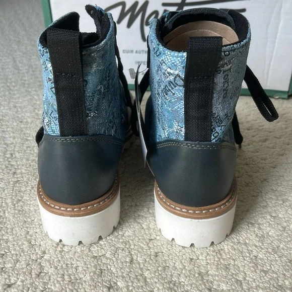Martino NIB Women’s Nina Blue City Handmade Leather Boots Size 8 NEW - Picture 7 of 15